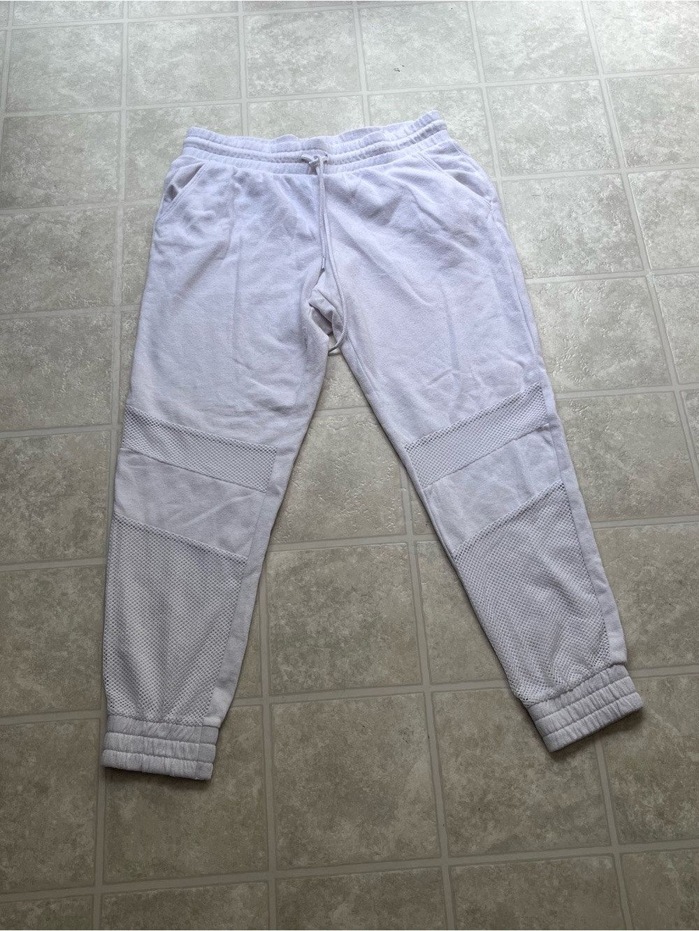 Garage White Track Pants With Netting Size Medium